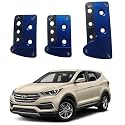 Oshotto 3 Pcs Non-Slip Manual CS-036 Car Pedals Kit Pad Covers Set Compatible with Hyundai Santa Fe (Blue)