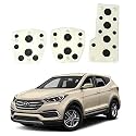 Oshotto 3 Pcs Non-Slip Manual CS-08 Car Pedals Kit Sports Pad Covers Set for Hyundai Santa Fe (Black)
