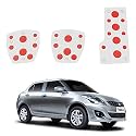 Oshotto 3 Pcs Non-Slip Manual CS-08 Car Pedals Kit Sports Pad Covers Set Compatible with Maruti Suzuki Swift Dzire Old (2008-2016) (Red)
