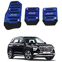 Oshotto 3 Pcs Non-Slip Manual CS-373 Car Pedals Kit Sports Pad Covers Set Compatible with Hyundai Creta (2015-2019) (Blue)