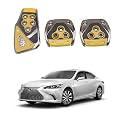 Oshotto 3 Pcs Non-Slip Manual CS-375 Car Pedals kit Pad Covers Set Compatible with Lexus ES (Yellow)