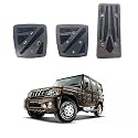 Oshotto 3 Pcs Non-Slip Manual CS-048 Car Pedals Kit Pad Covers Set Compatible with Mahindra Bolero (Grey)