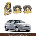 Oshotto 3 Pcs Non-Slip Manual CS-375 Car Pedals kit Pad Covers Set Compatible with Hyundai Verna Old (Yellow)