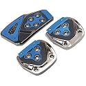 Oshotto 3 Pcs Non-Slip Manual CS-375 Car Pedals kit Pad Covers Set Compatible with Toyota Fortuner Old (Blue)