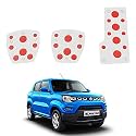 Oshotto 3 Pcs Non-Slip Manual CS-08 Car Pedals Kit Sports Pad Covers Set Compatible with Maruti Suzuki S-Presso (Red)