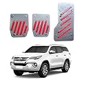 Oshotto 3 Pcs Non-Slip Manual CS-320 Car Pedals Kit Pad Covers Set Compatible with Toyota Fortuner Old (Red)