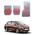 Oshotto 3 Pcs Non-Slip Manual CS-320 Car Pedals Kit Pad Covers Set Compatible with Hyundai Aura (Red)