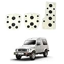 Oshotto 3 Pcs Non-Slip Manual CS-08 Car Pedals Kit Sports Pad Covers Set Compatible with Maruti Suzuki Gypsy (Black)