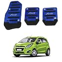 Oshotto 3 Pcs Non-Slip Manual CS-373 Car Pedals Kit Sports Pad Covers Set Compatible with Chevrolet Beat (Blue)