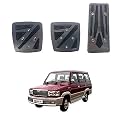 Oshotto 3 Pcs Non-Slip Manual CS-048 Car Pedals Kit Pad Covers Set Compatible with Toyota Qualis (Grey)