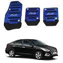 Oshotto 3 Pcs Non-Slip Manual CS-373 Car Pedals Kit Sports Pad Covers Set Compatible with Hyundai Verna Old (Blue)