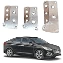 Oshotto 3 Pcs Non-Slip Manual CS-036 Car Pedals Kit Pad Covers Set Compatible with Hyundai Verna Old (Silver)