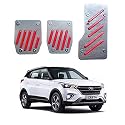 Oshotto 3 Pcs Non-Slip Manual CS-320 Car Pedals Kit Pad Covers Set Compatible with Hyundai Creta (2015-2019) (Red)