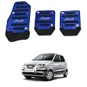 Oshotto 3 Pcs Non-Slip Manual CS-373 Car Pedals Kit Sports Pad Covers Set Compatible with Hyundai New Santro 2018-2026 (Blue)