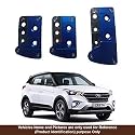 Oshotto 3 Pcs Non-Slip Manual CS-036 Car Pedals Kit Pad Covers Set Compatible with Hyundai Creta (2015-2019) (Blue)