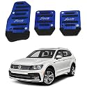 Oshotto 3 Pcs Non-Slip Manual CS-373 Car Pedals Kit Sports Pad Covers Set Compatible with Volkswagen Tiguan (Blue)