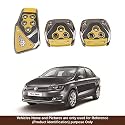 Oshotto 3 Pcs Non-Slip Manual CS-375 Car Pedals kit Pad Covers Set Compatible with Volkswagen Vento (Yellow)