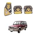Oshotto 3 Pcs Non-Slip Manual CS-375 Car Pedals kit Pad Covers Set Compatible with Toyota Qualis (Yellow)