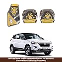 Oshotto 3 Pcs Non-Slip Manual CS-375 Car Pedals kit Pad Covers Set Compatible with Hyundai Creta (2015-2019) (Yellow)