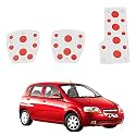 Oshotto 3 Pcs Non-Slip Manual CS-08 Car Pedals Kit Sports Pad Covers Set Compatible with Chevrolet Uva Old/UVA SAIL (Red)