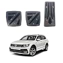 Oshotto 3 Pcs Non-Slip Manual CS-048 Car Pedals Kit Pad Covers Set Compatible with Volkswagen Tiguan (Grey)