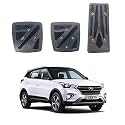 Oshotto 3 Pcs Non-Slip Manual CS-048 Car Pedals Kit Pad Covers Set Compatible with Hyundai Creta (2015-2019) (Grey)