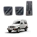 Oshotto 3 Pcs Non-Slip Manual CS-048 Car Pedals Kit Pad Covers Set Compatible with Maruti Suzuki Gypsy (Grey)