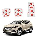 Oshotto 3 Pcs Non-Slip Manual CS-08 Car Pedals Kit Sports Pad Covers Set for Hyundai Santa Fe (Red)