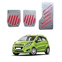 Oshotto 3 Pcs Non-Slip Manual CS-320 Car Pedals Kit Pad Covers Set Compatible with Chevrolet Beat (Red)