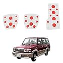 Oshotto 3 Pcs Non-Slip Manual CS-08 Car Pedals Kit Sports Pad Covers Set Compatible with Toyota Qualis (Red)