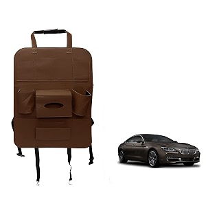 oshotto car backseat storage organizer phone holdermulti-pocket for bottles tissue boxeskids toy storage and great travel accessory compatible with bmw 6 series brown