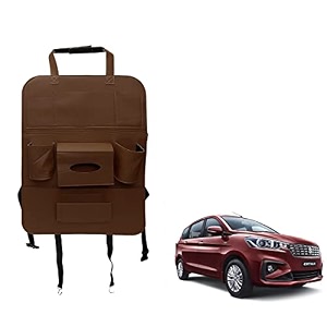 oshotto car backseat storage organizer phone holdermulti-pocket for bottles tissue boxeskids toy storage and great travel accessory compatible with maruti suzuki ertiga 2018-2026 brown