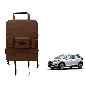 oshotto car backseat storage organizer phone holdermulti-pocket for bottles tissue boxeskids toy storage and great travel accessory compatible with honda wrv brown