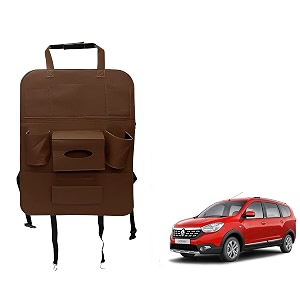 oshotto car backseat storage organizer phone holdermulti-pocket for bottles tissue boxeskids toy storage and great travel accessory compatible with renault lodgy brown