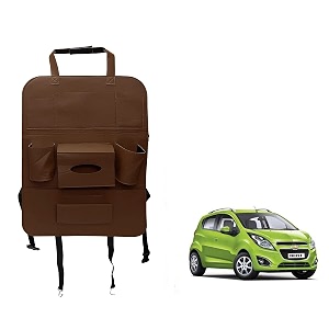 oshotto car backseat storage organizer phone holdermulti-pocket for bottles tissue boxeskids toy storage and great travel accessory compatible with chevrolet beat brown
