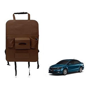oshotto car backseat storage organizer phone holdermulti-pocket for bottles tissue boxeskids toy storage and great travel accessory compatible with skoda rapid brown