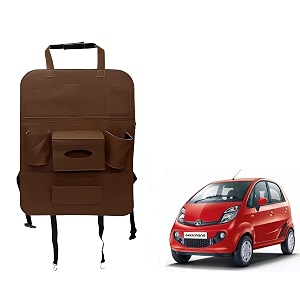 oshotto car backseat storage organizer phone holdermulti-pocket for bottles tissue boxeskids toy storage and great travel accessory compatible with tata nano brown