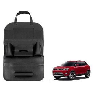 oshotto car backseat storage organizer phone holdermulti-pocket for bottles tissue boxeskids toy storage and great travel accessory compatible with mahindra xuv-300 black
