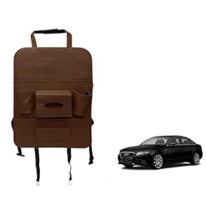oshotto car backseat storage organizer phone holdermulti-pocket for bottles tissue boxeskids toy storage and great travel accessory compatible with audi a4 brown
