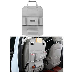 oshotto car backseat storage organizer phone holdermulti-pocket for bottles tissue boxeskids toy storage and great travel accessory compatible with tata nano grey