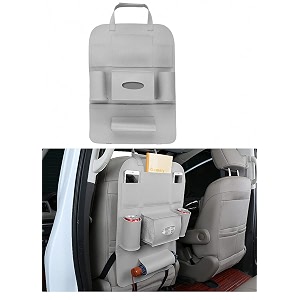 oshotto car backseat storage organizer phone holdermulti-pocket for bottles tissue boxeskids toy storage and great travel accessory compatible with mahindra xuv-300 grey standard