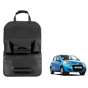 oshotto car backseat storage organizer phone holdermulti-pocket for bottles tissue boxeskids toy storage and great travel accessory compatible with maruti suzuki astar black