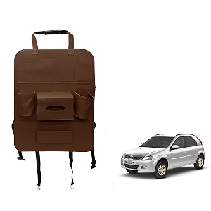oshotto car backseat storage organizer phone holdermulti-pocket for bottles tissue boxeskids toy storage and great travel accessory compatible with mahindra veritoverito vibe brown