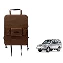 Oshotto Car Backseat Storage Organizer Phone Holder,Multi-Pocket for Bottles, Tissue Boxes,Kids Toy Storage and Great Travel Accessory Compatible with Tata Safari (Brown)
