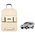 Oshotto Car Backseat Storage Organizer Phone Holder,Multi-Pocket for Bottles, Tissue Boxes,Kids Toy Storage and Great Travel Accessory Compatible with Tata Safari (Beige)