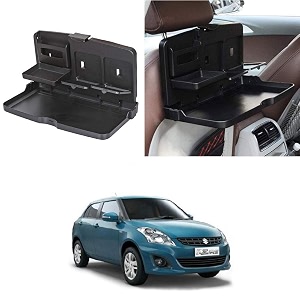 oshotto ft-02 car backseat food travel dining meal amp snaks tray amp cup holder compatible with maruti suzuki dzire 2017-2026 black - 1 piece