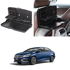 oshotto ft-02 car backseat food travel dining meal amp snaks tray amp cup holder compatible with maruti suzuki ciaz black - 1 piece