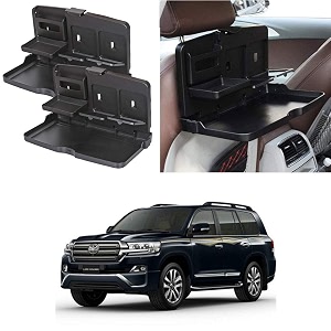 oshotto ft-02 car backseat food travel dining meal amp snaks tray amp cup holder compatible with toyota urban cruiser black - set of 2