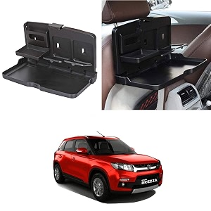 oshotto ft-02 car backseat food travel dining meal amp snaks tray amp cup holder compatible with maruti suzuki brezza black - 1 piece