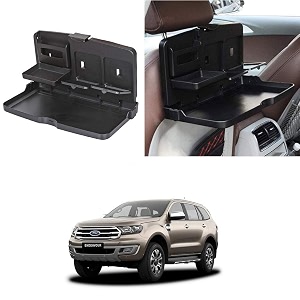 oshotto ft-02 car backseat food travel dining meal amp snaks tray amp cup holder compatible with ford endeavour black - 1 piece
